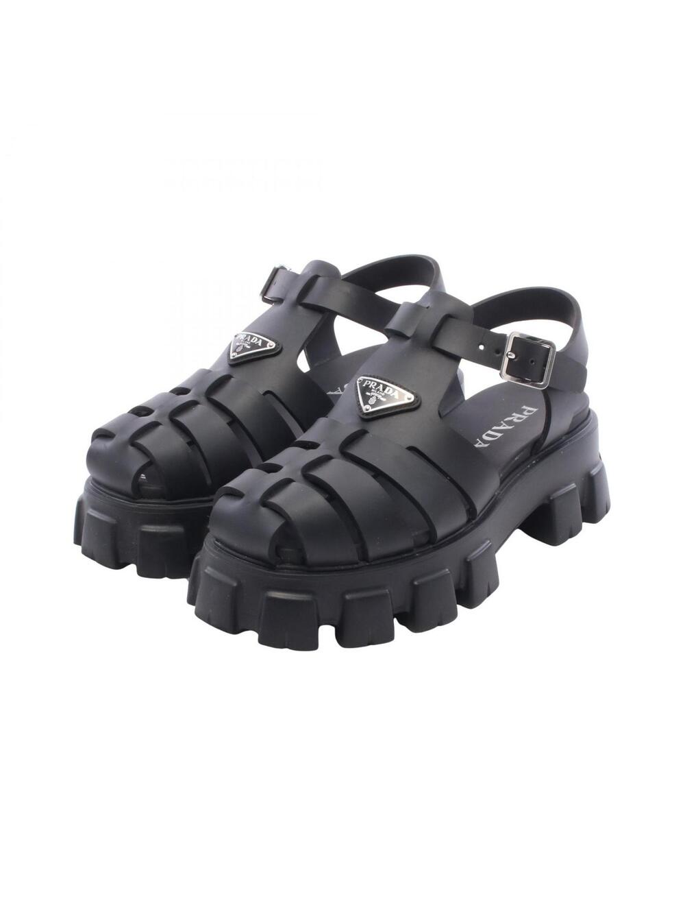 Prada Monolith Triangle Logo Sandals #362765P85B